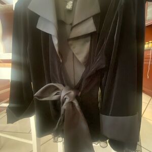 Elegant Black Satin Blouse